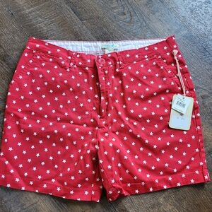Red Star Patterned Shorts, NWT